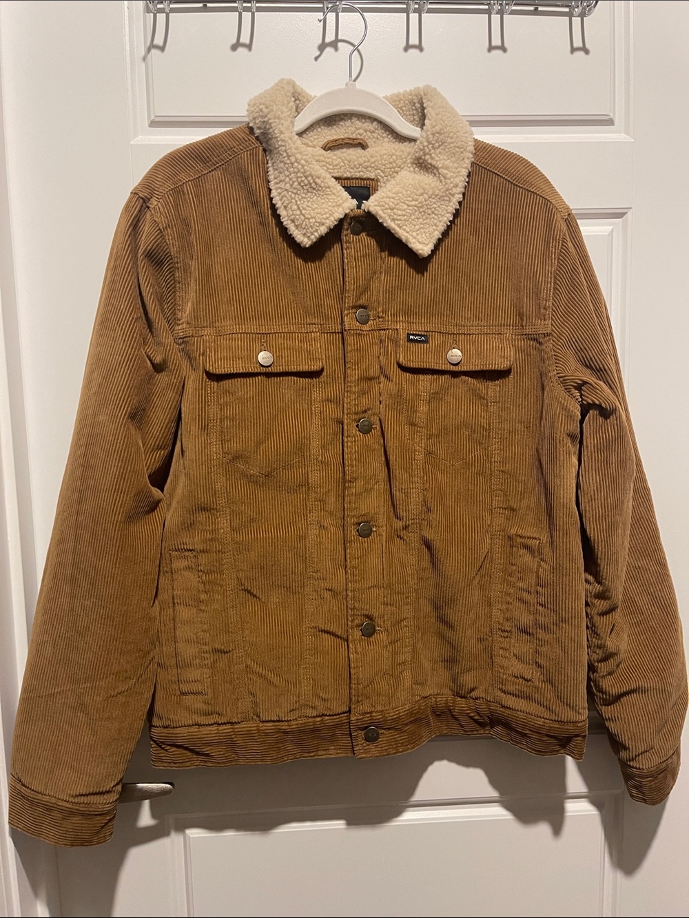 RVCA Tan Corduroy Sherpa Collar Jacket